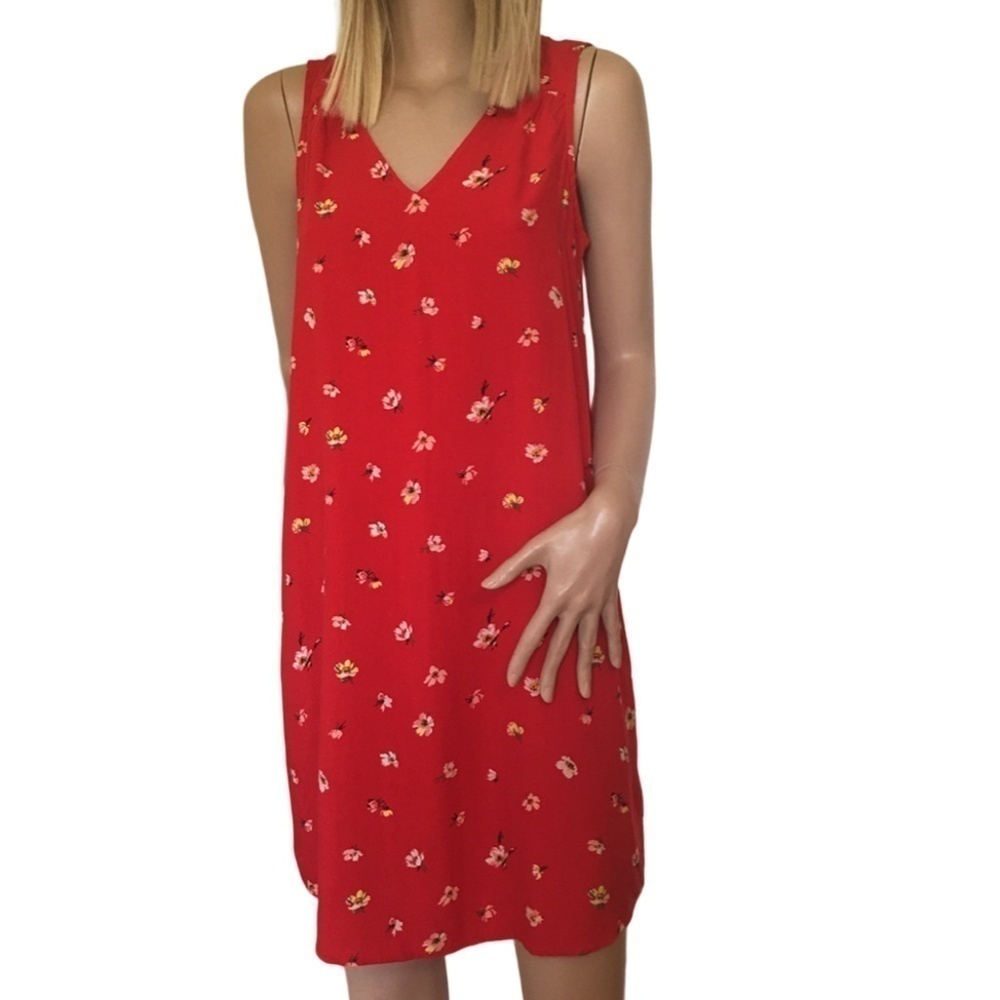 Gap Floral Shift Dress Rayon sleeveless lightweight Summer Versatile